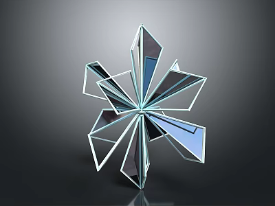 Transparent Geometric Crystal Star Shaped Decorative Ornament For Home Lifestyle Decor 3d model