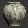 Ceramic Vase With White Base And Blue Green Spots Glazed Decorative Home Furniture
