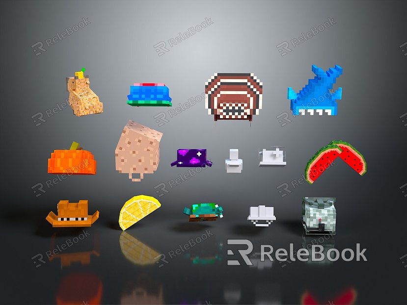 Pixel Hat Cartoon Hat Toy Game Item model