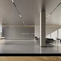Modern Minimalist Commercial Office Reception Lobby With Elegant Interior Design And Spacious Guest Waiting Area