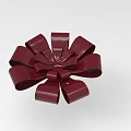 Shiny Red Bow Shaped Decorative Ornament Set For Home Decoration 3d model
