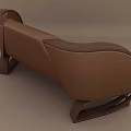 Modern Two Seater Sofa With Brown And Gold Pleated Upholstery And Curved Armrests