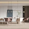 Modern Dining Table and Chair Combination Dining Table and Chair 3d model