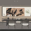 Modern Tea Room Interior Design With Wooden Furniture Tea Sets And Comfortable Seats