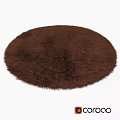 Soft Brown Fluffy Round Carpet for Living Room Home Decor