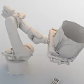 Advanced Industrial Robot Arm Handling Large Metallic Component in Manufacturing Process