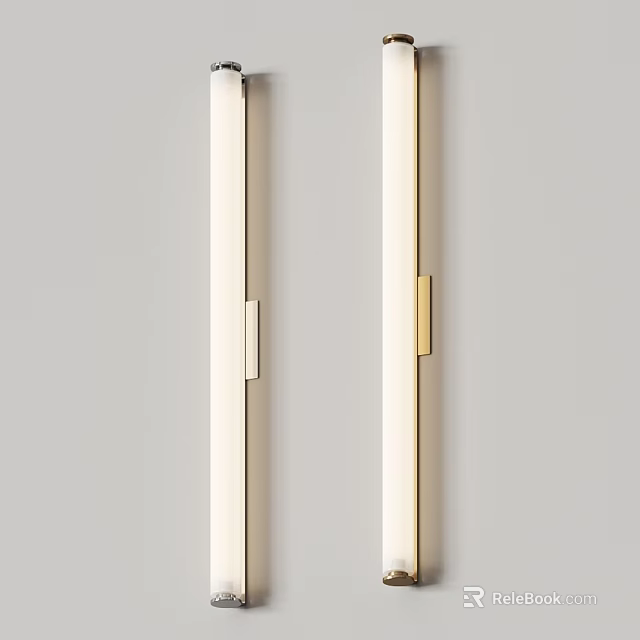 Modern Minimalist Wall Sconces With Gold And White Long Strip Design 3d model 