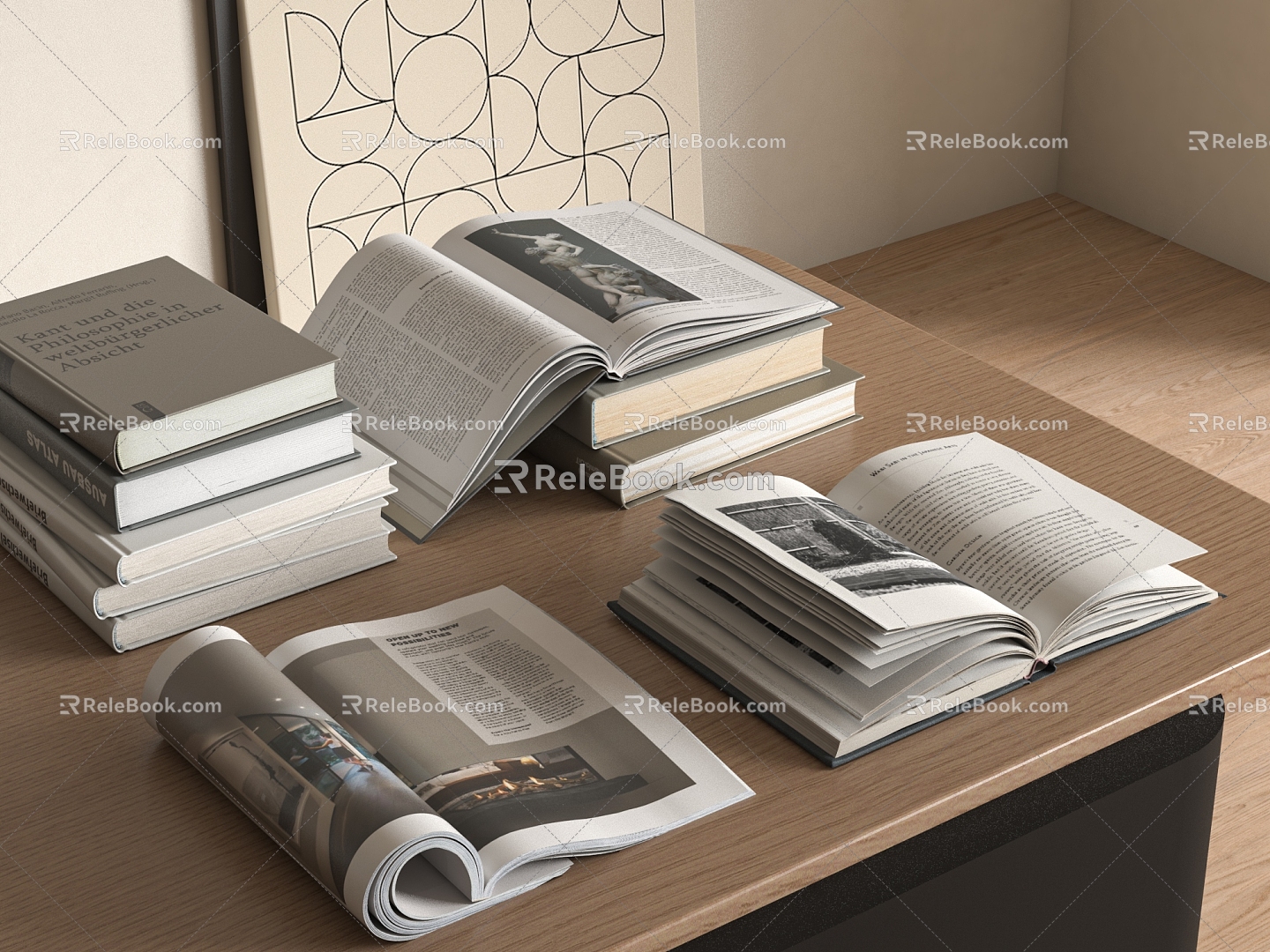 Modern Books Books Books 3d model