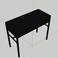 Modern Black Dressing Table With Two Drawers And Sleek Wooden Design 3d model