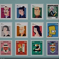 Cartoon Character Stamp Decorative Ornament Set with Various Styles Diverse Hairstyles Expressions Costumes Colorful Backgrounds