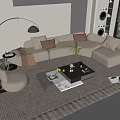 Sofa coffee table 3d model