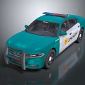 Teal Police Car With Flashing Lights SALINAS Logo And Push Bumper