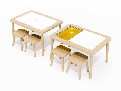 Modern Children's Table and Chair Children's Table and Chair Combination 3d model