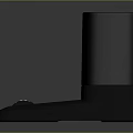 Black Computer Monitor Stand With Sleek Design And Dual White Base Ports