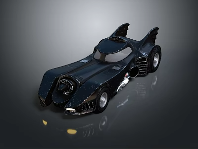 Black Batmobile Model With Futuristic Design Shiny Finish And Detailed Wheels 3d model