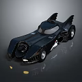 Black Batmobile Model With Futuristic Design Shiny Finish And Detailed Wheels