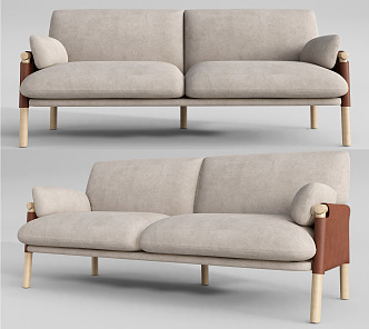 Nordic double sofa 3d model