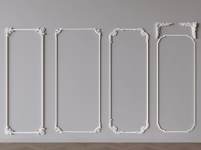 French Gypsum Line Component Gypsum Carved Decorative Line Sofa TV Gypsum Line Background Wall 3d model