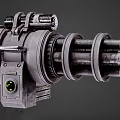 Heavy Duty Multi Barrel Weapon With Industrial Design And Mechanical Parts