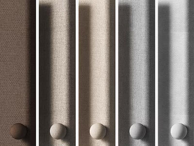 Various Colored Fabric Swatches With Vertical Shadows And Circular Accents 3d model