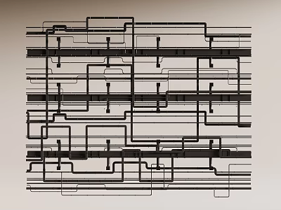 Modern Ceiling Design Featuring Interlaced Grid Lines And Structural Patterns 3d model