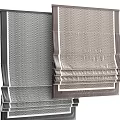 Textured Mesh Curtains Featuring Herringbone Pattern And Layered Folded Design 3d model