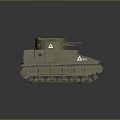 Detailed Military Tank Model With Green Body Triangular Mark Number 231 And Brown Tracks
