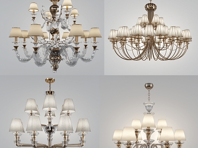 European chandelier crystal chandelier 3d model