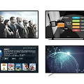 Smart TV With Multiple Screens Displaying Streaming Content And Apps Interface 3d model