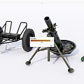 Military Artillery Weapons Including Mortar Wheeled Cannon And Ammunition Shells