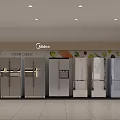 Midea Home Appliance Storefront With Brick Wall Glass Door And Display Interior