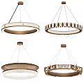 Modern Round Chandeliers With Stylish Decorative Patterns For Home Interior 3d model