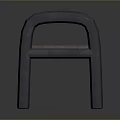 Modern Bench With Curved Metal Armrests Wooden Seat And Metal Legs