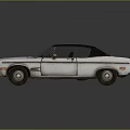 Vintage White Convertible Car With Black Roof Classic Grille And Retro Exterior Design