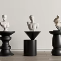 Modern Black Side Tables With Sculptures In Various Designs For Modern Living Room Interior
