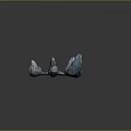 Blue Natural Stone Collection with Various Shapes Different Sizes and Glossy Texture on Gray Background