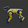 Yellow Robotic Dog Quadruped Robot With Mechanical Legs And Modern Design