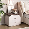 Modern Bedroom Interior With Stylish Nightstand Decorative Items Books Potted Plant And Cozy Bed