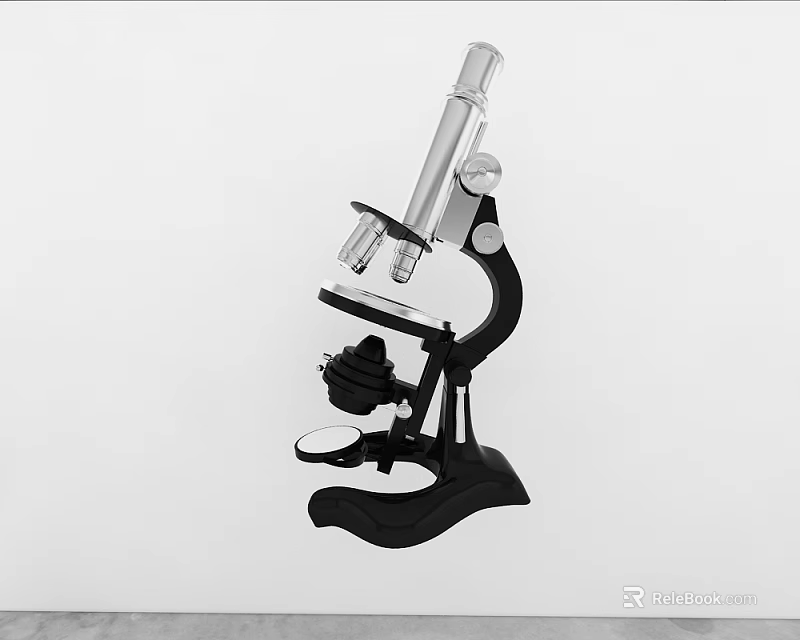 Laboratory Microscope With Optical Lenses And Adjustable Stage For Scientific Research 3d model 