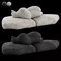Soft Gray And Black Plush Sofa Design With Comfortable Cushions And Modern Style