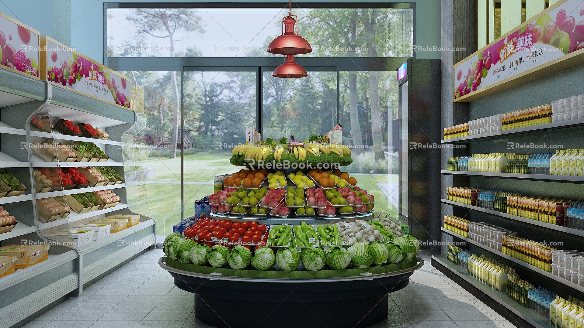 Modern Fruit Store Vegetable and Fruit Supermarket 3d model