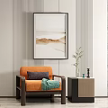 New Chinese Style Single Sofa Single Sofa Combination 3d model