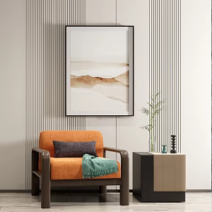 New Chinese Style Single Sofa Single Sofa Combination 3d model