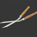 High Quality Metal Scissors With Wooden Handles And Reflection On Black Background