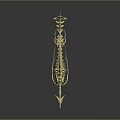 Medical Device Yellow Skeleton Model 3D Rendered For Medical Education And Training