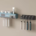 Bathroom Accessories Wall Mounted Storage Organizer With Toothbrush Holder Cup And Toothpaste