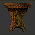 Traditional Wooden Bench Featuring Curved Seat Square Armrests And Circular Leg Supports