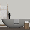 Bathtub small chandelier towel rack 3d model