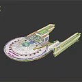 Futuristic Spaceship Design With Blue Accents For Cosmic Exploration Missions
