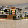 Modern Milk Tea Shop In Mall With Open Counter Seating Area And Beverage